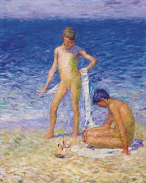 John Peter Russell Niños en la playa Pinturas al óleo